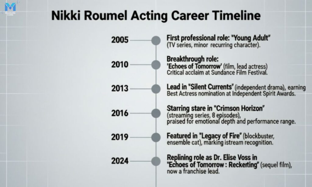 nikki-roumel-acting-career-timeline